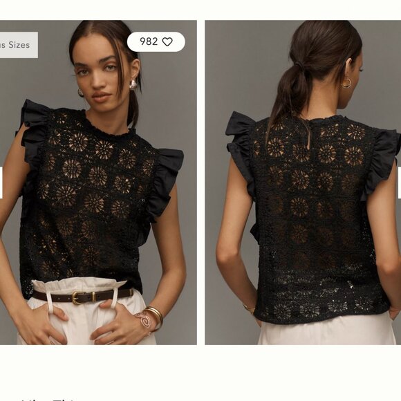 Anthropologie Tops - NWT Anthropologie Flat White | Crochet Lace Top